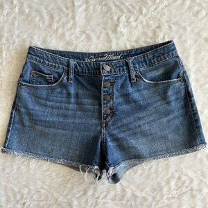 Universal Thread Women's Jean Denim Cutoff Shorts Button Fly Raw Hem - 8